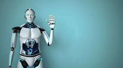Humanoid Robot Hello Stock Illustration