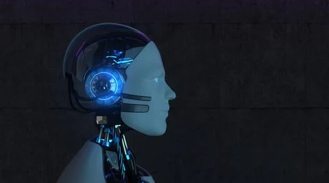 Humanoid Robot Hint Stock Illustration