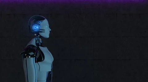 Humanoid Robot Hint Stock Illustration