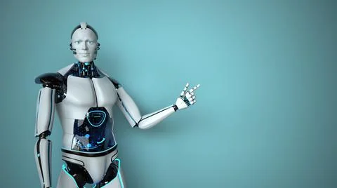 Humanoid Robot Hint Stock Illustration