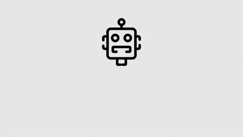 Humanoid Robot Icon Animation Drawing Reveal Effect 4K Transparent Background Stock Footage 325829522