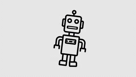 Humanoid Robot Icon Animation Seamless Loop 4K Transparent Background 스톡 동영상 325888883