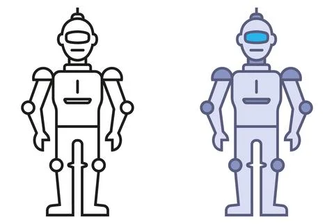 Humanoid robot icon. Stock Illustration