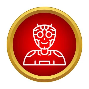 Humanoid robot icon symbolizing ai and modern technology concepts Stock Illustration