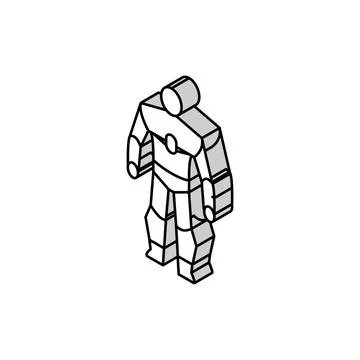 Humanoid robot isometric icon vector illustration Stock Illustration
