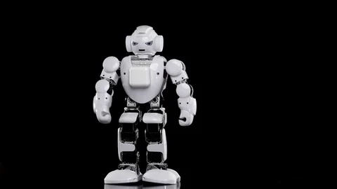 Humanoid robot moves. Video stock 81019750