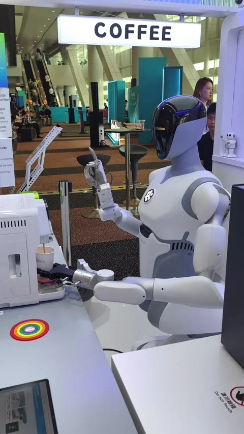 Humanoid robot named “ALPHABOT.2” Stock-Footage 338319543