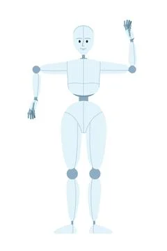 Humanoid robot for party semi flat color vector character Illustrazione stock