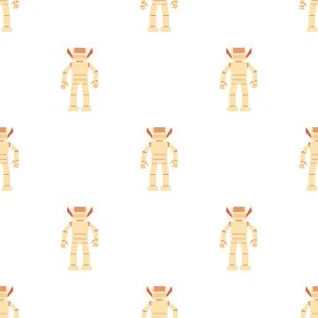 Humanoid robot pattern seamless vector Illustrazione stock