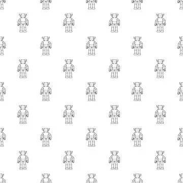 Humanoid robot pattern vector seamless Stock Illustration