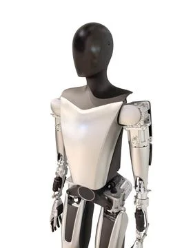 Humanoid robot prototype isolated on white background Stock Photos