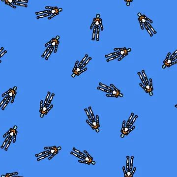 Humanoid robot social robotics vector seamless pattern Stock Illustration