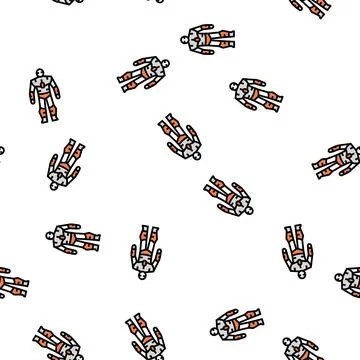 Humanoid robot vector seamless pattern Stock Illustration