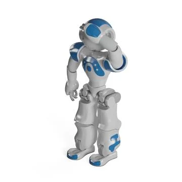 Humanoid robot on a white background - 3D render illustration 스톡 사진