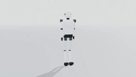 Humanoid robotics 3d loop white background 3D animation seamless loop Stock Footage 341851366