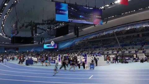 Humanoid robots compete in China's World Robot Games, CHINA, CN - 15 Aug 2025 Stock Footage 314883674