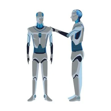 Humanoid robots icon, artificial intelligence design , Stock Illustration