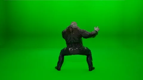 Humanoid Shark in Leather Jacket Dynamic Dance Stock Footage 324548517