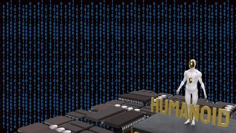 The Humanoid for Technology and sci concept 3d Rendering. Illustrazione stock