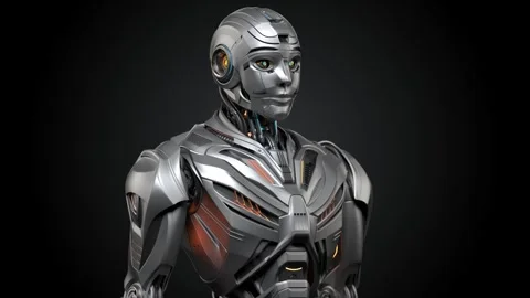 HUMANOID TURN AROUND Video stock 253653741