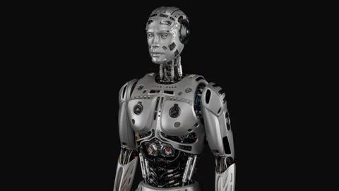 HUMANOID TURNTABLE 3 Stock Footage 255941874