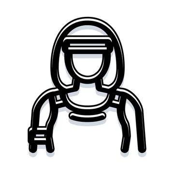 Humanoid woman visualizing augmented virtual reality experience Stock Illustration