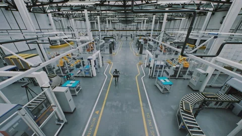 Humanoid Workers in Highly Automated Environments Stock Footage 321463082