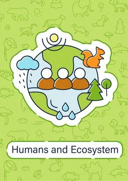 Humans and ecosystem brochure Stock Illustration