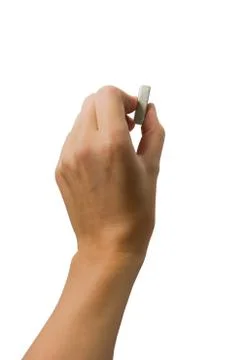 Human's hand erasing something on white background Stock-Fotos