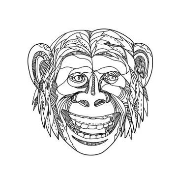 Humanzee Smiling Doodle Stock Illustration