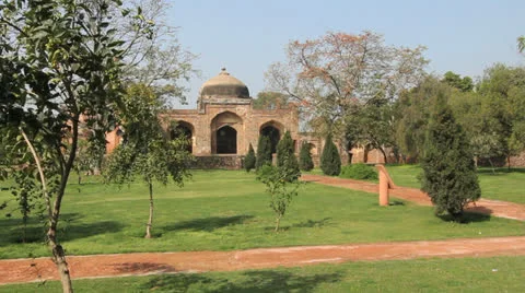 Humayun's Tomb complex with garden  c Stock Footage 24660058