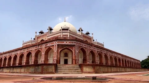 Humayuns Tomb Side Angles Video stock 76929265