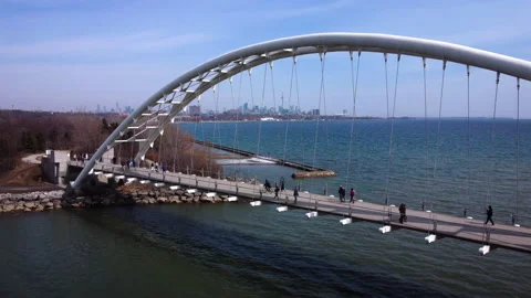 Humber Bay Arch Bridge Stock Footage 150920609