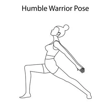 Humble warrior pose yoga workout. Healthy... - Stock Illustration  [74717973] - PIXTA