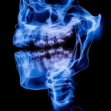 Humen teeth  on a dark blue background, Concept of different types of wisdom  Stockillustratie