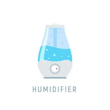 Humidifier air diffuser icon. Purifier microclimate ultrasonic home flat icon Stock Illustration