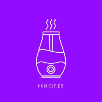 Humidifier air diffuser icon. Purifier microclimate ultrasonic home flat icon Stock Illustration