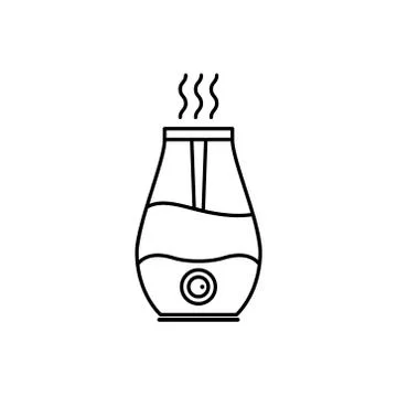 Humidifier air diffuser line icon. Purifier microclimate ultrasonic home flat Stock Illustration