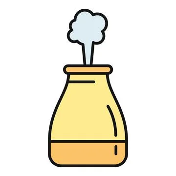 Humidifier diffusing mist for air wellness and home comfort Stock Illustration