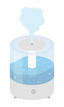 Humidifier to maintain a comfortable environment in the room. Stock Illustration