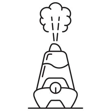 Humidifier with steam jet. Linear icon electronic device diffuser or purifier Stock Illustration