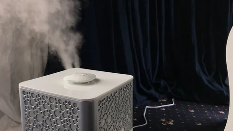 Humidifier works in the room. Stock Footage 104134929