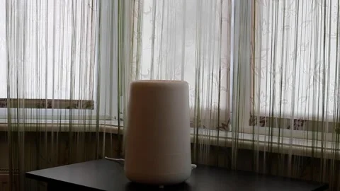 The humidifier works in the room on the table Stock Footage 151593726