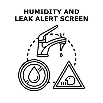 Humidity and leak alert system preventing water damage Stock Illustration