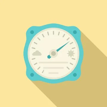 Humidity barometer icon, flat style Stock Illustration