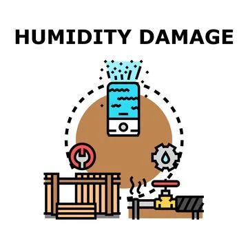Humidity damage control and prevention concept Stock Illustration