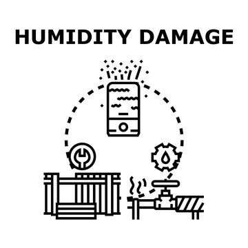 Humidity damage control and prevention concept Stock Illustration