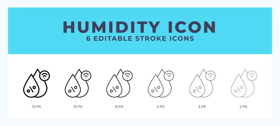 Humidity editable line icon. Vector illustration with different stroke. Stock Illustration