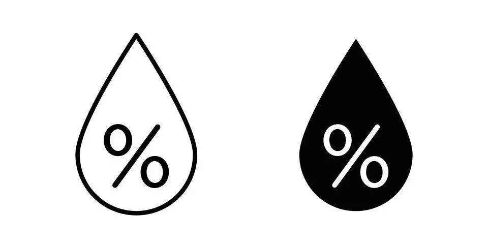 Humidity icon black vector isolated on white Stock Illustration