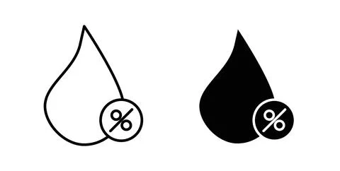 Humidity icon collection in black, Line icons, flat symbols Stock Illustration